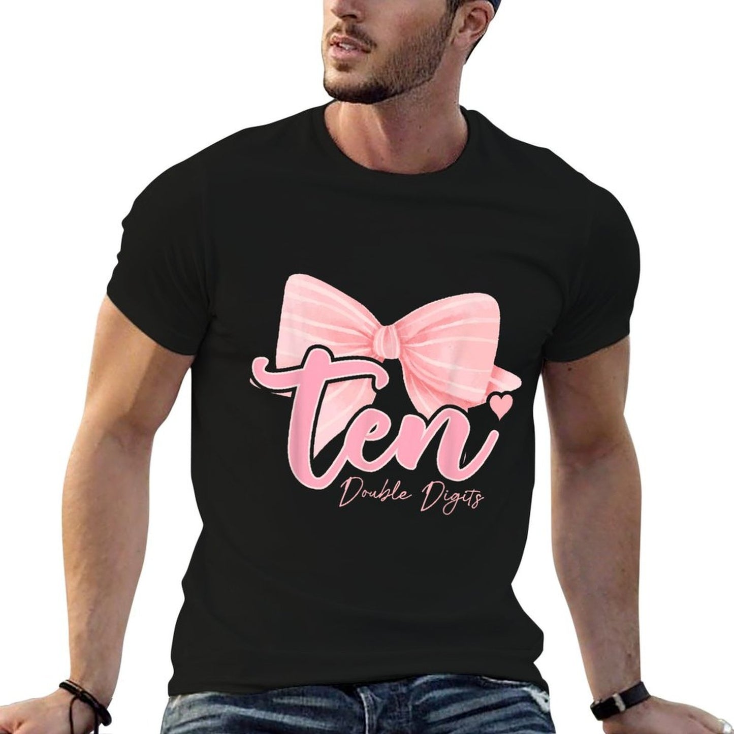 10th Birthday Coquette Bow Pink 10 Year Old Birthday Girl  Polyester Blend T-Shirt