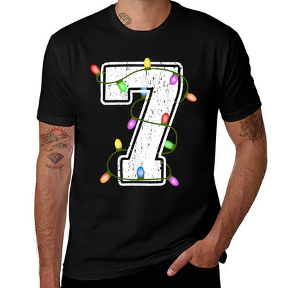 Number 7 7th Birthday Boy Christmas Happy Birthday Kids  Lightweight T-Shirt