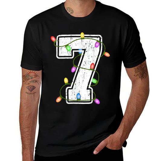 Number 7 7th Birthday Boy Christmas Happy Birthday Kids  Lightweight T-Shirt
