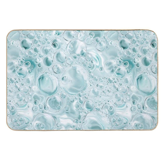 Aqua Effervescence Clear Fizzy Bubbles Pattern  Stain-Proof Bath Mat