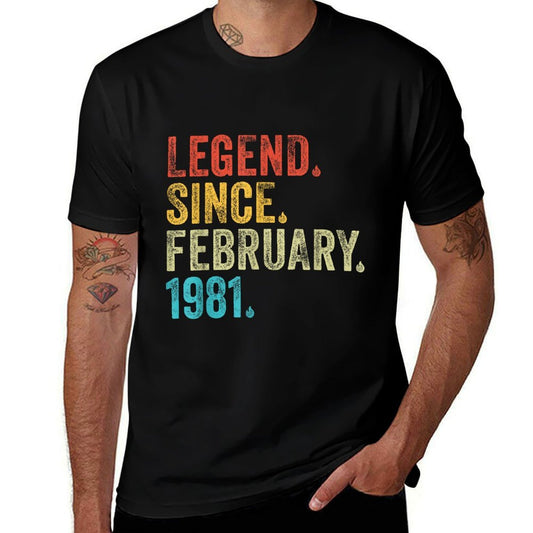 40 Year Old Legend Since February 1981 40th Birthday Vintage  Versatile T-Shirt