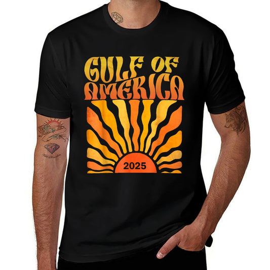 Gulf Of US America 2025 American Gifts Retro Vintage Summer-ready Fabric T-Shirt