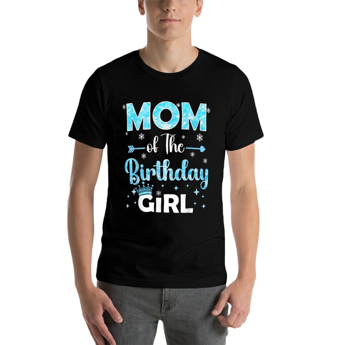 Mom Of The Birthday Girl Family Snowflakes Winter Party  Classic T-Shirt