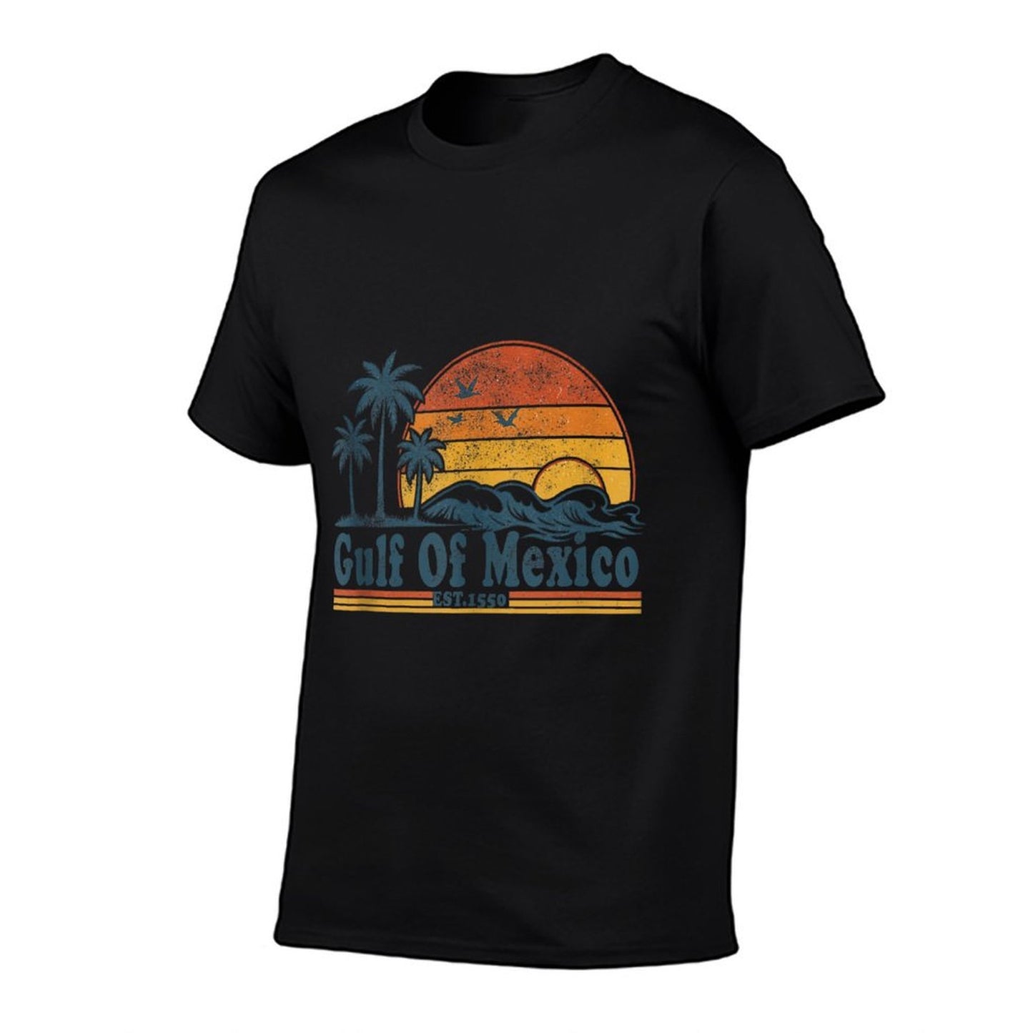 Gulf of Mexico Not America Retro Vintage Sunset Beach Summer  Wrinkle-resistant T-Shirt