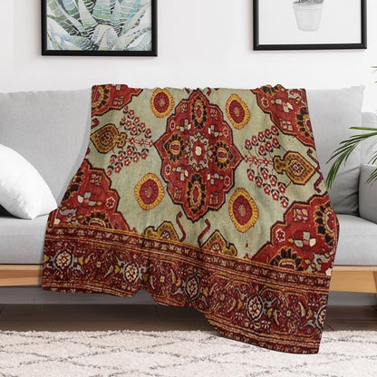 Bohemian Turkish Rug Multi-functional Throw Blanket