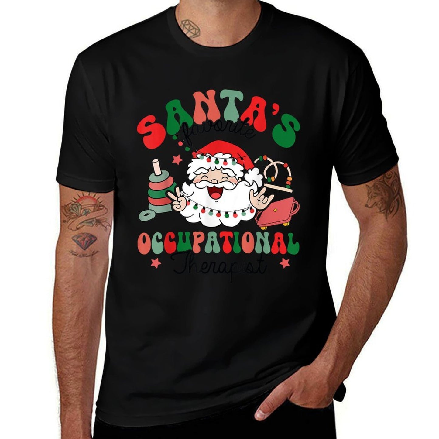 Santas Favorite Occupational Therapist Christmas Therapy Comfortable T-Shirt