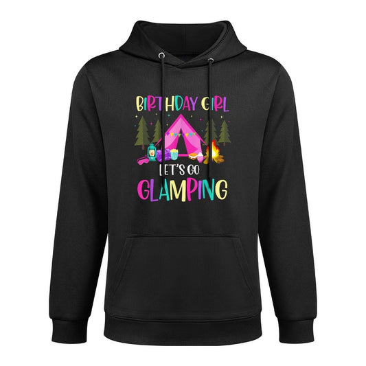 Lets Go Glamping Birthday Supplies Happy Glamper Camping Colorfast Hoodie