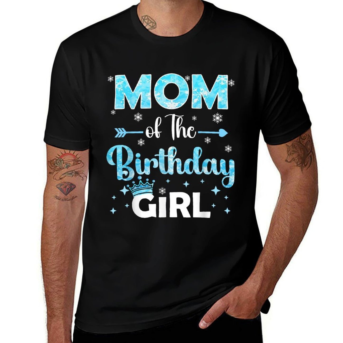 Mom Of The Birthday Girl Family Snowflakes Winter Party  Classic T-Shirt
