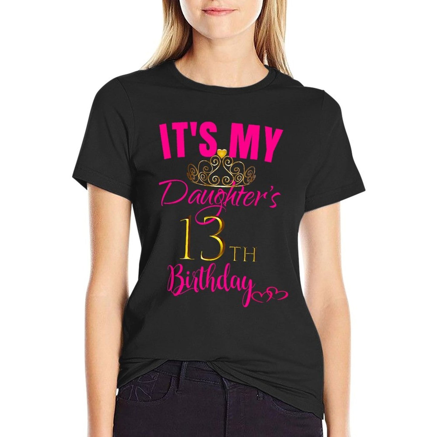 Cute It's My Daughter's 13th Birthday Party Outfit  Rolled Sleeves T-Shirt