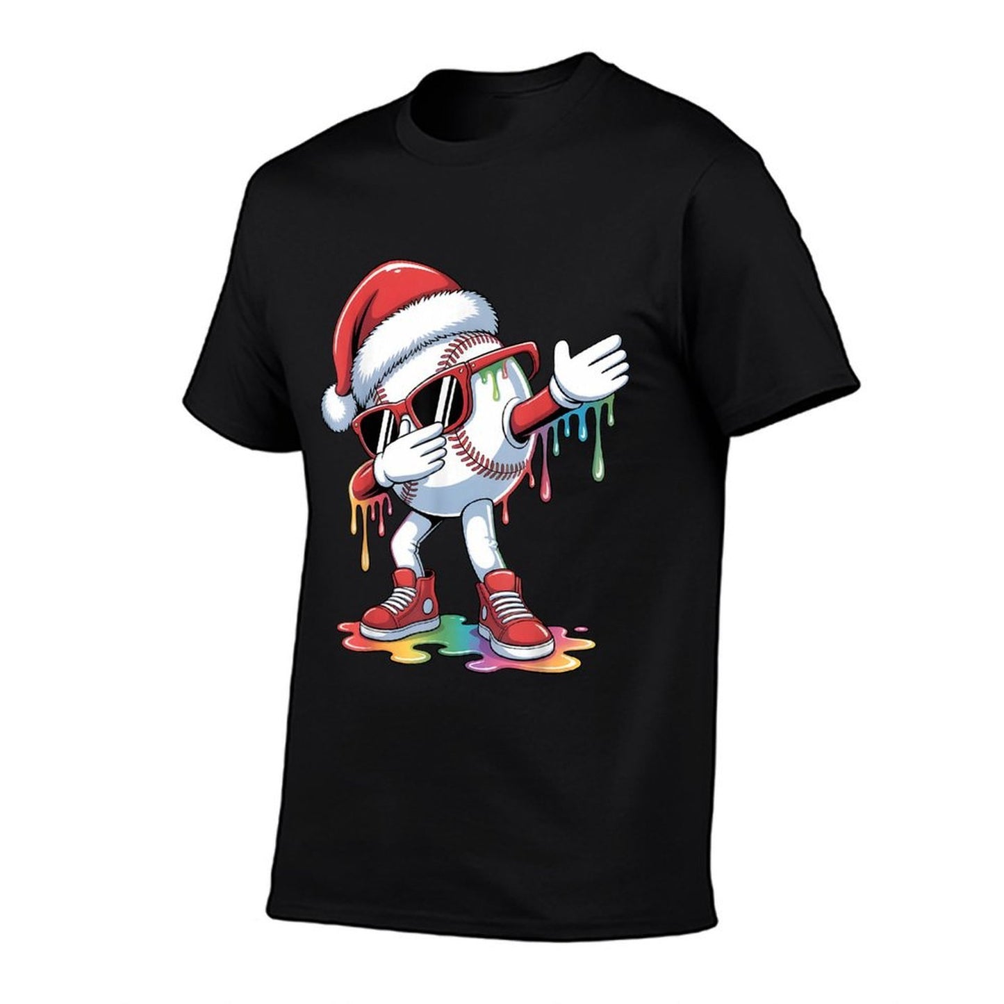 Christmas Baseball Ice Cream Dripping Santa Baseball Drip  Soft T-Shirt