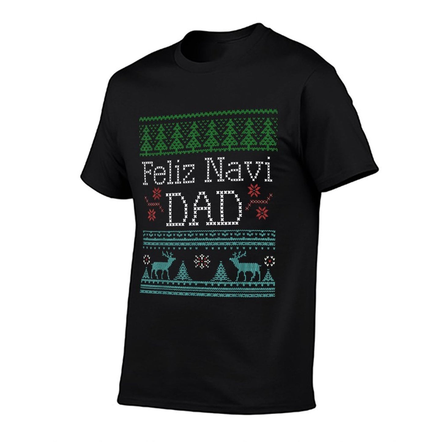 Christmas Feliz Navi Dad Xmas Pun  Rolled Sleeves T-Shirt