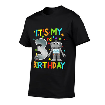 It's My 3rd Birthday Robot 3 Year Old Funny Boy Girl  Breathable T-Shirt
