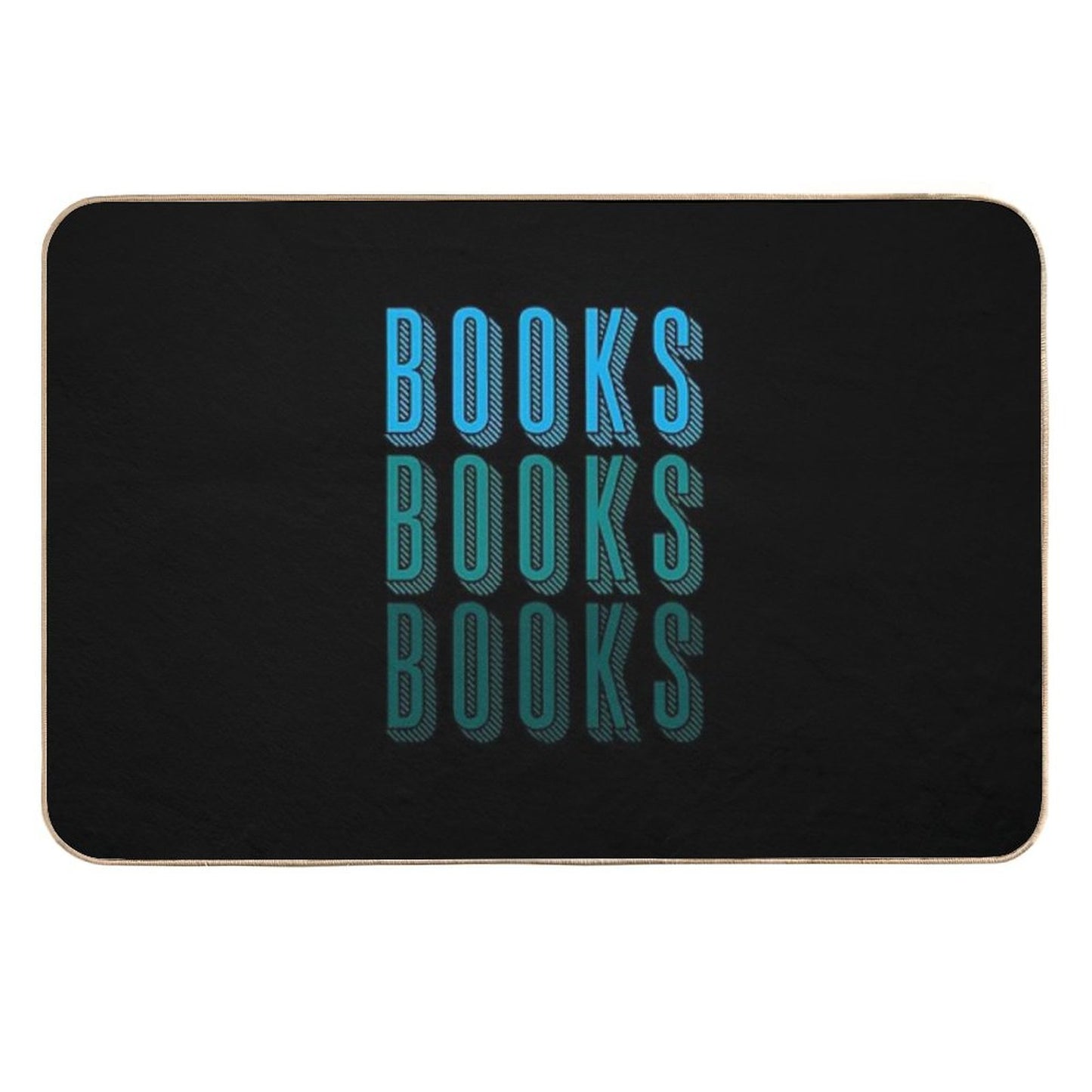 BOOKS BOOKS BOOKS in Blue  Repositionable Bath Mat