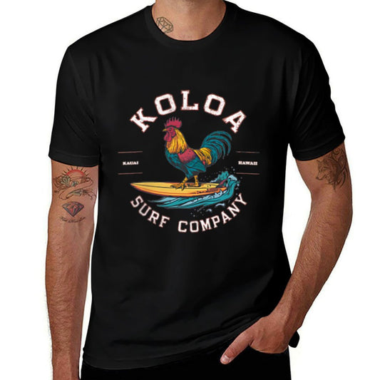 Koloa Surf Surfing Rooster Logo Lightweight, Graphic  Heathered Texture T-Shirt