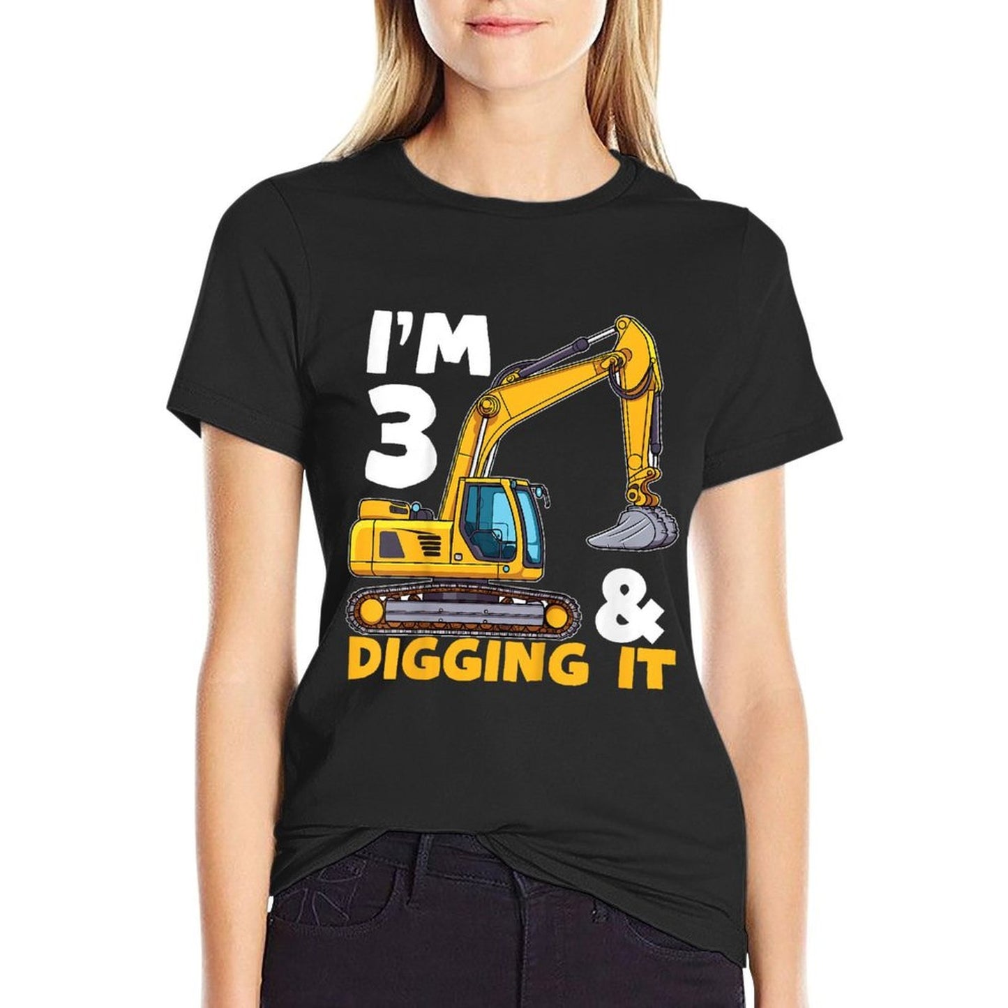Kids Construction Truck 3rd Birthday Boy Excavator BDay  Eco-friendly Material T-Shirt