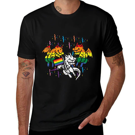 Rainbow Dragons LGBT Pride Month Gay Ally Animal  Quick-drying T-Shirt