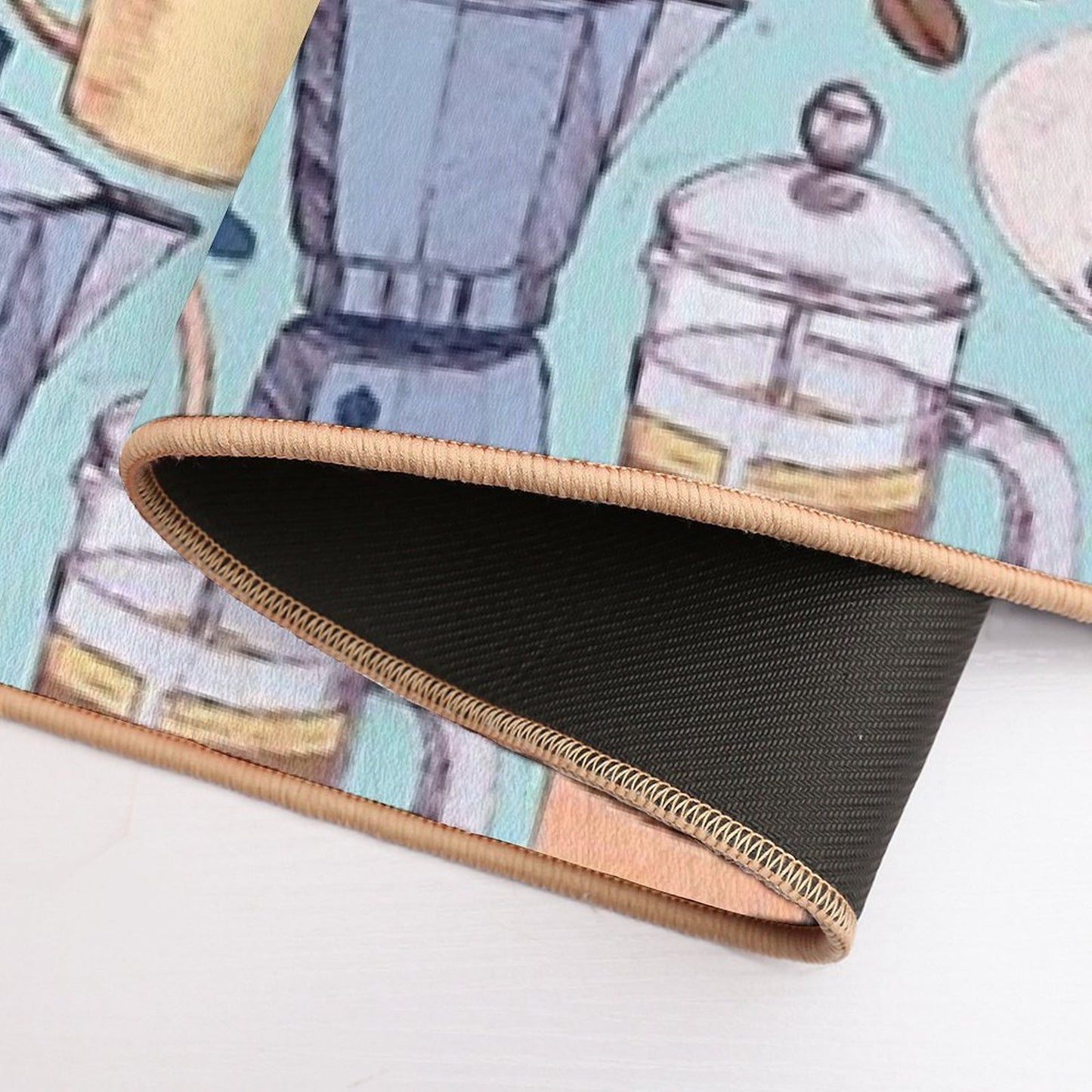 Coffee Love on Blue  Eco-Friendly Bath Mat