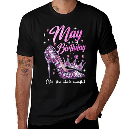 May Is My Birthday Yes The Whole Month  Oversized Silhouette T-Shirt