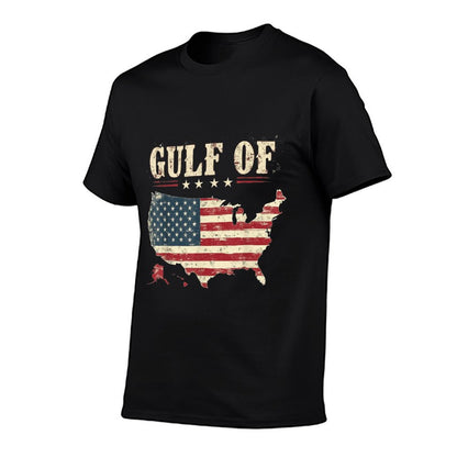 Gulf of USA America Funny USA Flag Vintage Retro Mens Womens Summer-ready Fabric T-Shirt