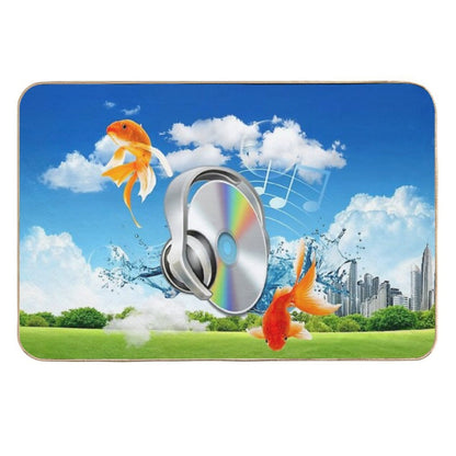 CD Listening to Music with Fish  Rapid-Drying Bath Mat