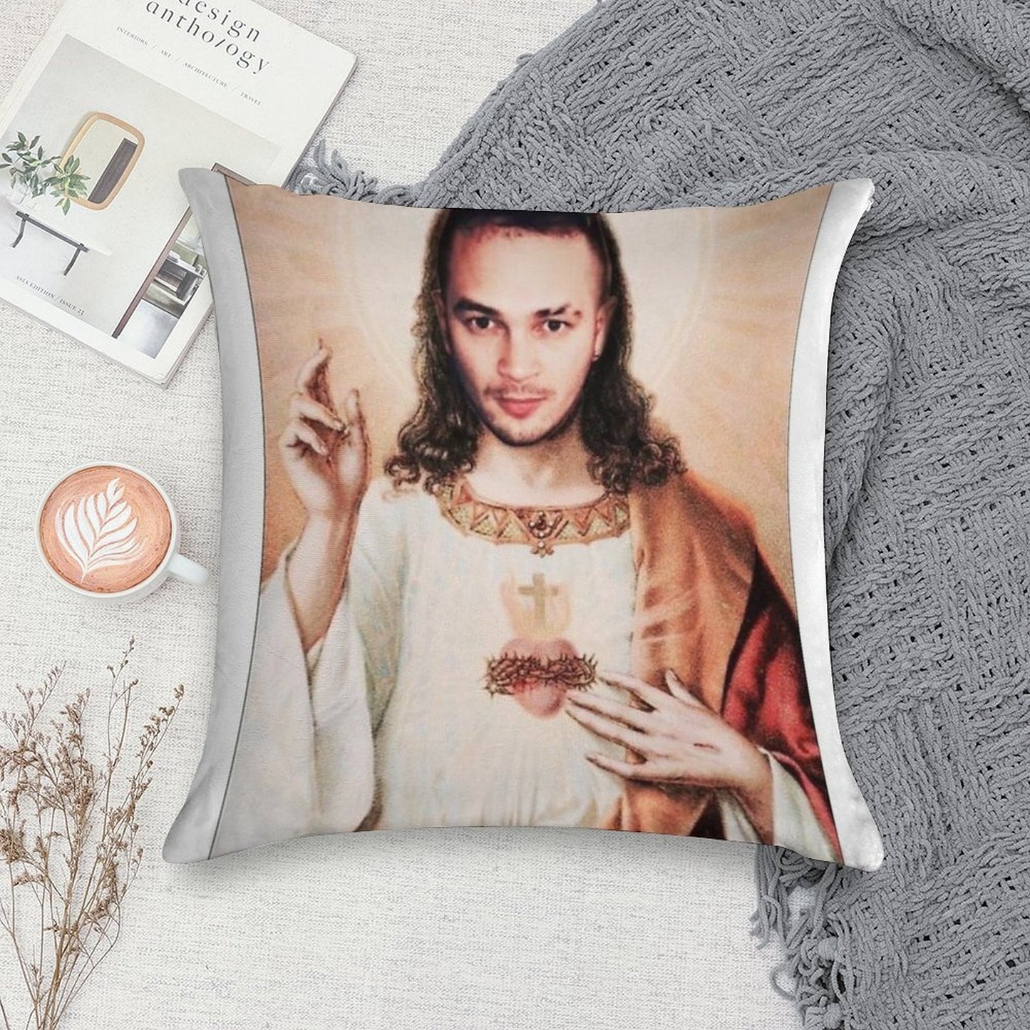Jul Christ Soft High-Density Material Throw Pillow