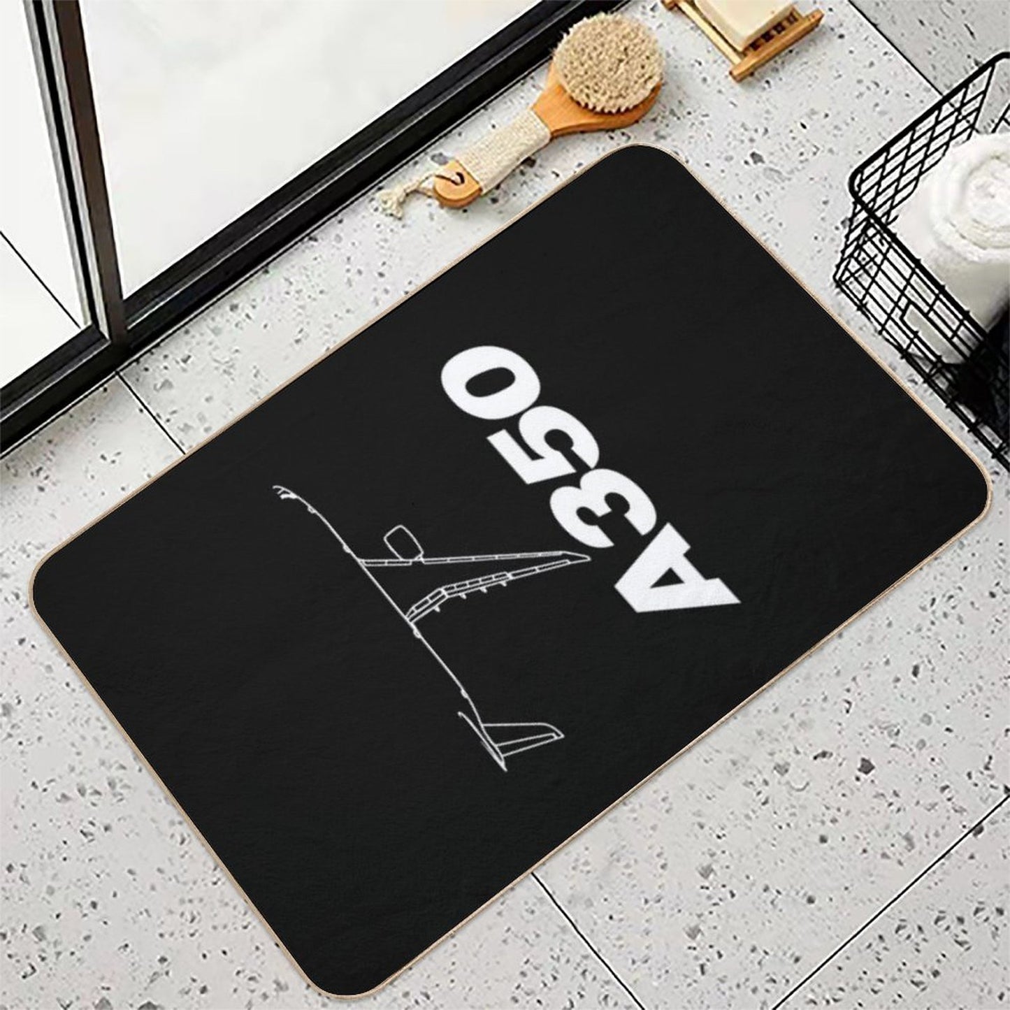 Airbus A350 Top View Durable Bath Mat
