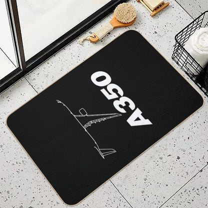 Airbus A350 Top View Durable Bath Mat