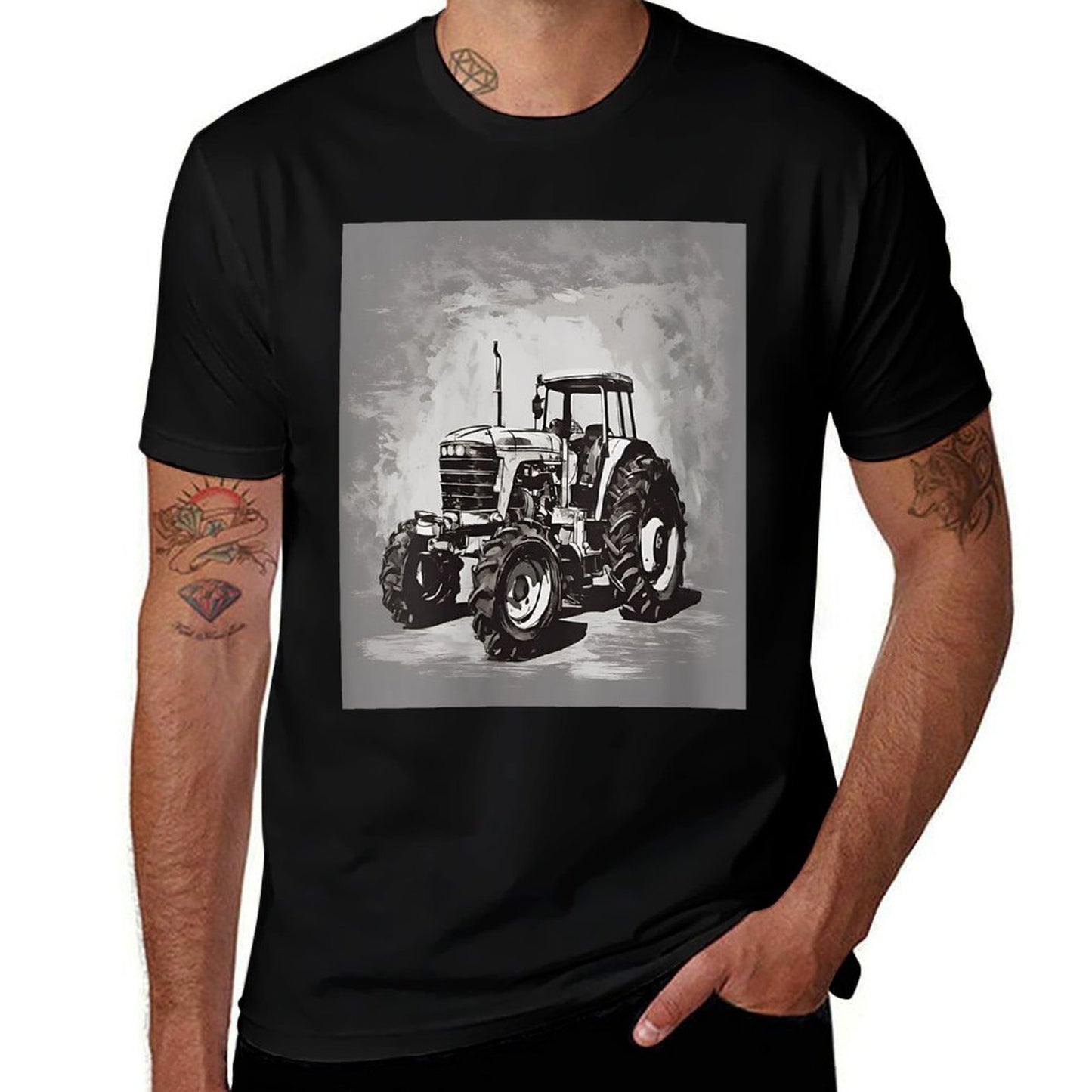 Tractor Twilight Minimalist Agrarian Charm  Classic T-Shirt