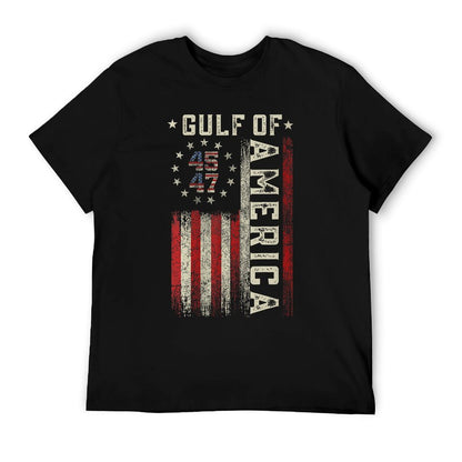 Womens Gulf Of USA America Funny USA Flag for Men Women V-Neck Vintage-inspired T-Shirt