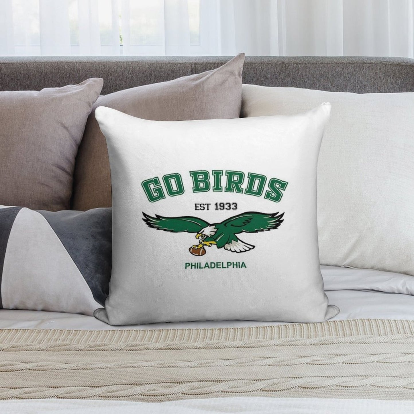Art - Philadelphia Eagles Soft Bedroom Essential Throw Pillow