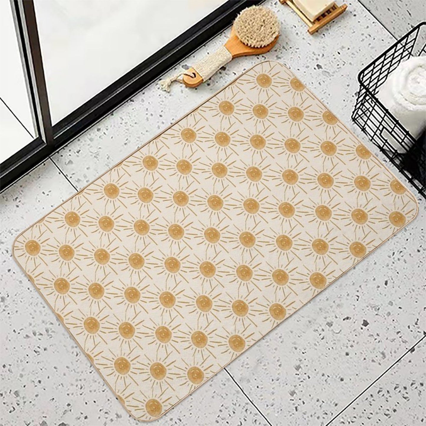 Golden Sun in Beige  Dirt-Trapping Bath Mat