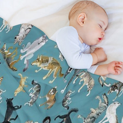 Wolves of The World Pattern 2 Durable Throw Blanket