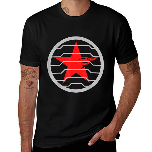 Red Soldier Trigger Word Winter Badge Emblem Star Hero  Tagless Design T-Shirt
