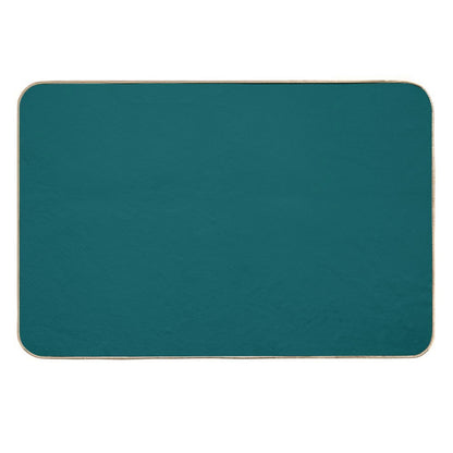 Teal Green Accent Solid Color Decor  Slip-Resistant Bath Mat