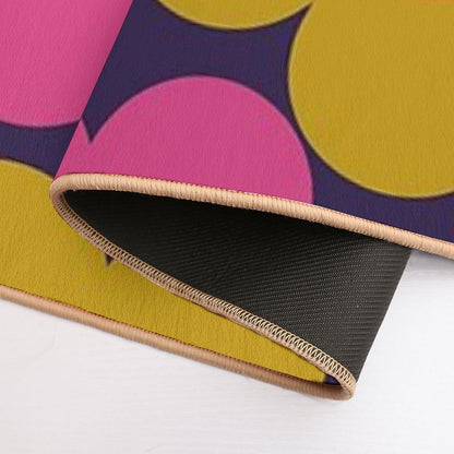 60s Style Neon Flowers  Rapid-Drying Bath Mat