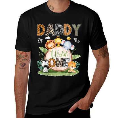 Daddy Of The Wild One 1St Birthday Kids Safari Jungle  Oversized Silhouette T-Shirt