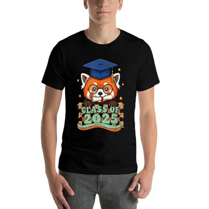 Graduate Red Panda Class Of 2025 Kids Mens Womens Graduation  Eco-friendly Material T-Shirt