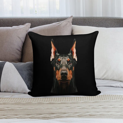 Doberman Low Poly Soft Luxury Feel Throw Pillow