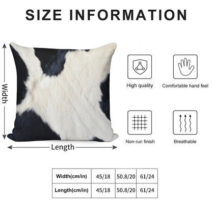 Faux Cowhide Black And White Soft High-Density Material Throw Pillow