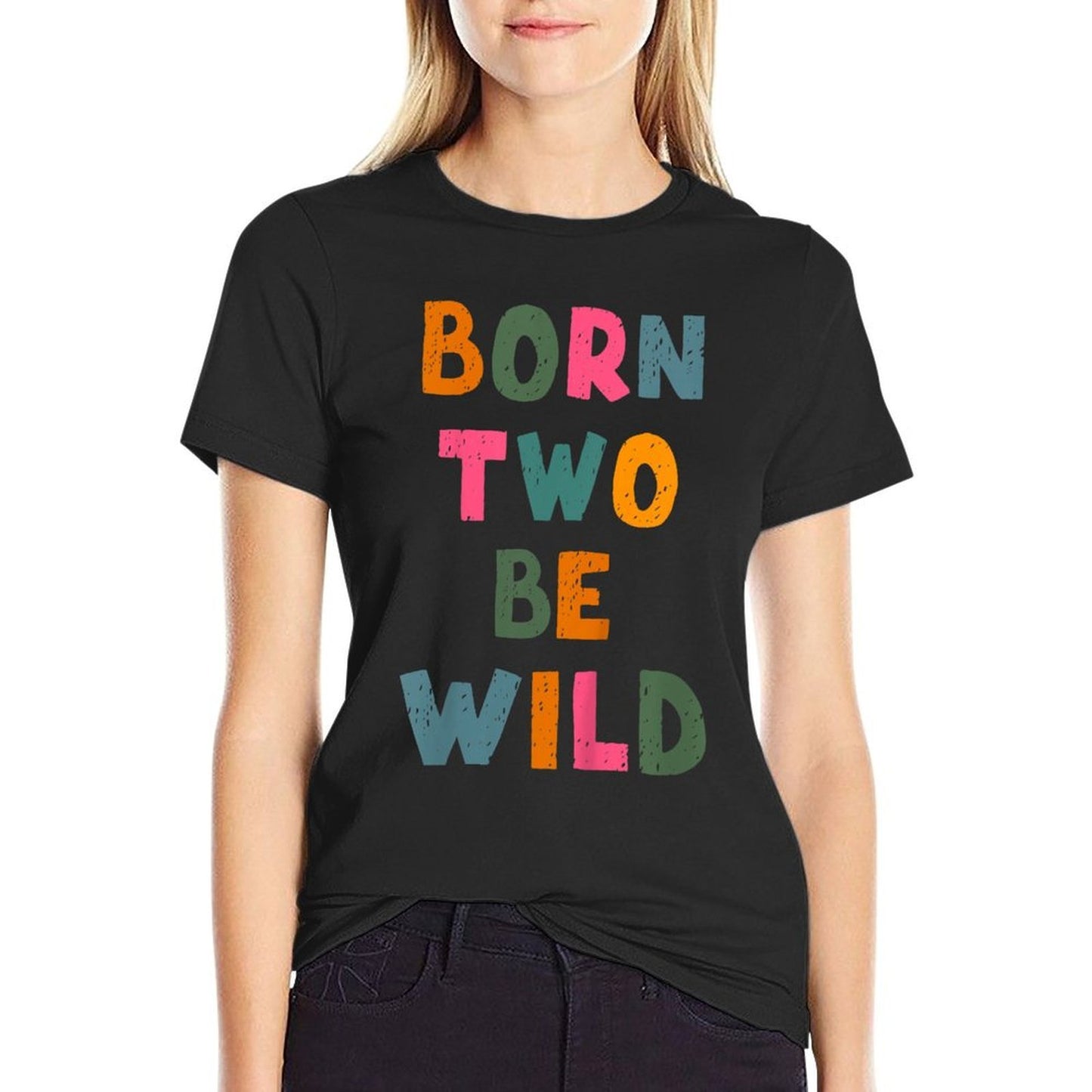 Kids Born Two Be Wild 2 Year Old 2nd Birthday Toddler Boy Girl  Eco-friendly Material T-Shirt