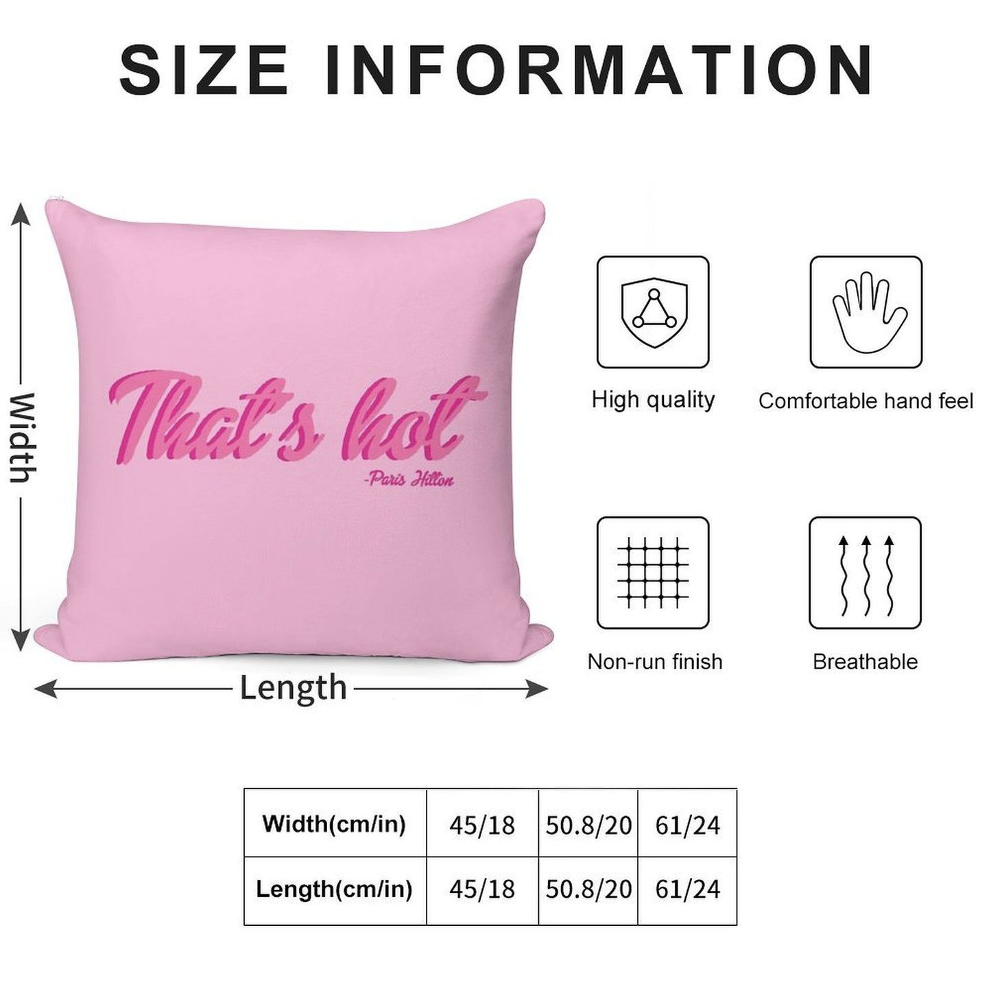 That's Hot Paris Hilton Text Print Soft Warmth Comfort Throw Pillow