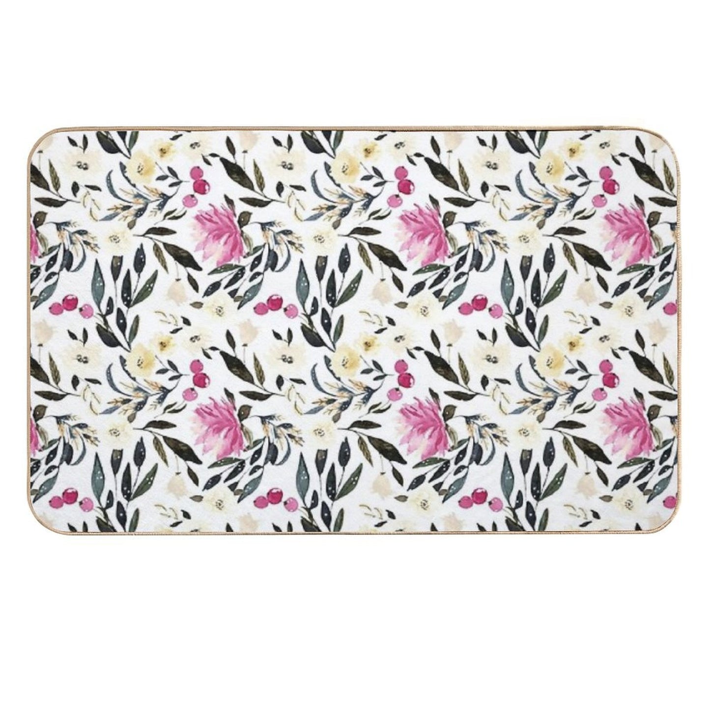 Beautiful Colorful Floral Watercolor Pattern  Anti-Trip Bath Mat