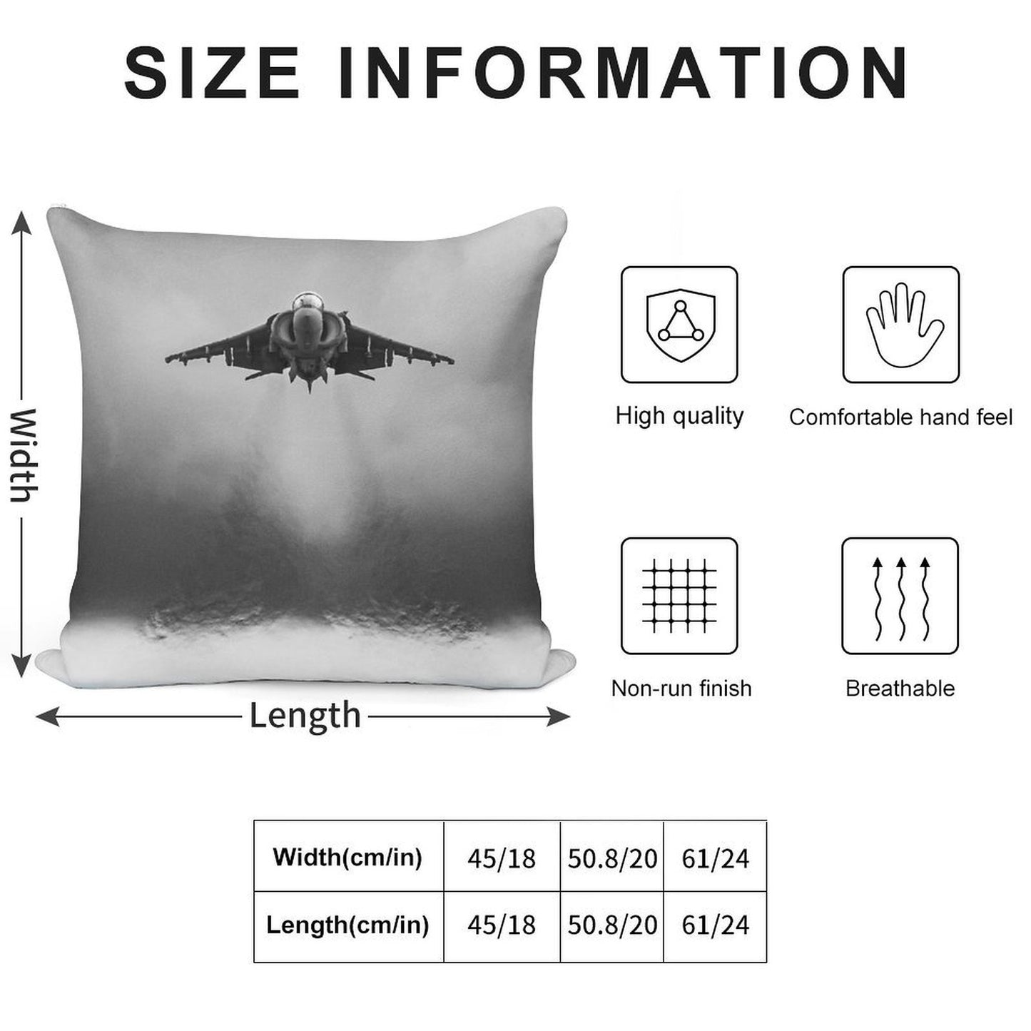 Harrier GR7 Soft Skin-Friendly Throw Pillow