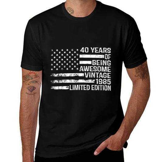 40 Years Old Birthday Vintage American 40th Birthday  Easy-care T-Shirt
