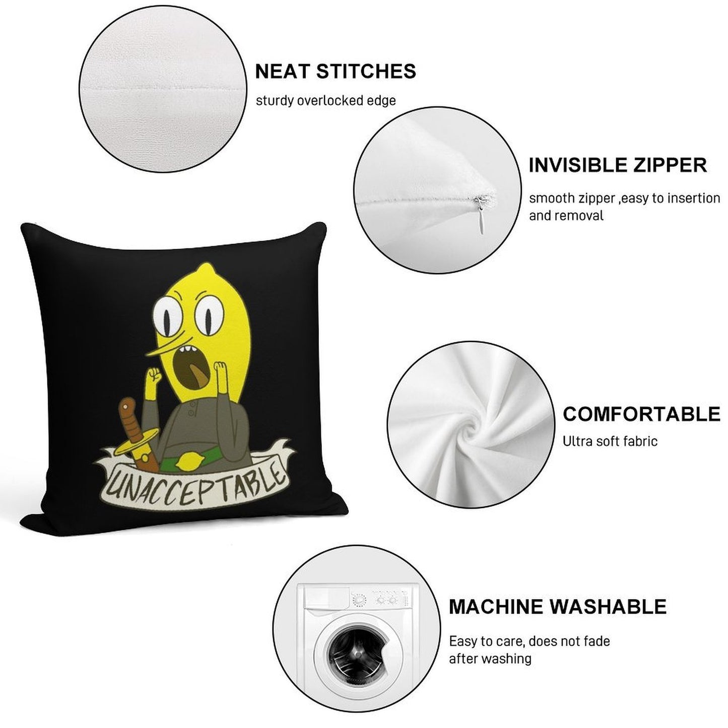 Lemongrab Soft Luxury Feel Throw Pillow