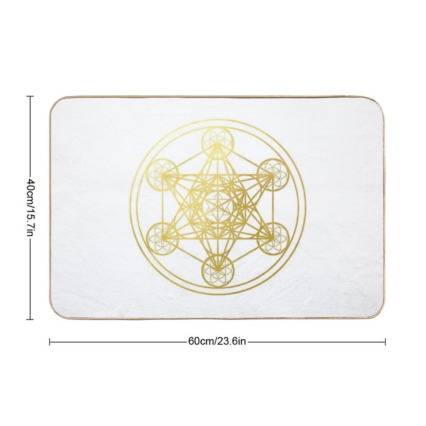 Metatron Cube Sacred Geometry Mandala Healing Protection Amulet  Slip-Resistant Bath Mat