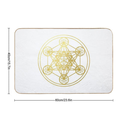 Metatron Cube Sacred Geometry Mandala Healing Protection Amulet  Slip-Resistant Bath Mat
