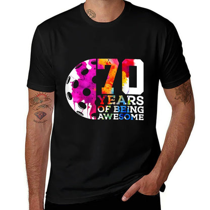 70 YEARS OF BEING AWESOME PICKLEBALL 70TH BIRTHDAY  Vintage-inspired T-Shirt