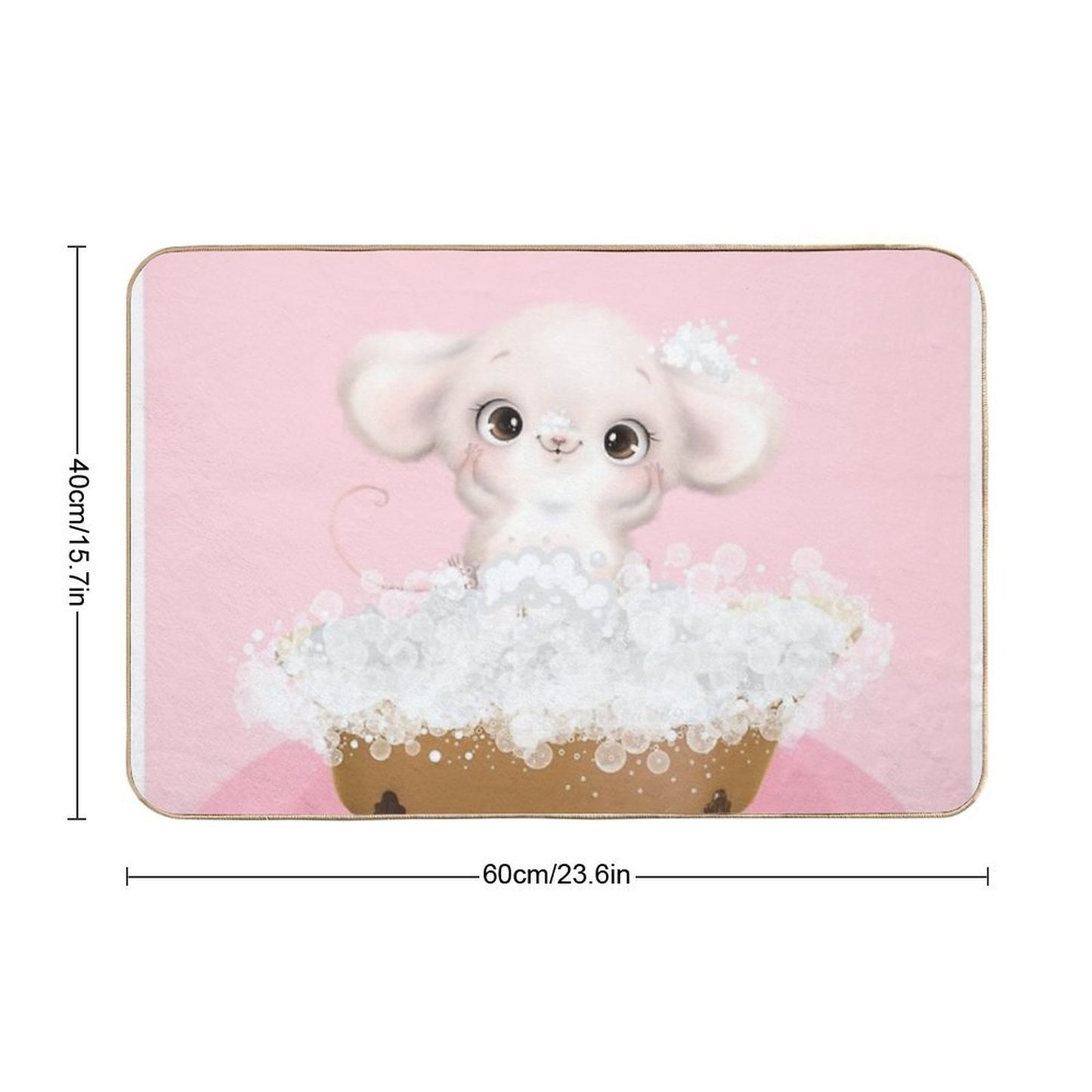 Cute Baby Mouse in A Bathtub, Girls Bathroom Print, Baby Animals in Tub, Whimsy Animal, Kids Bathroom Art  Pet-Safe Bath Mat