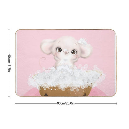 Cute Baby Mouse in A Bathtub, Girls Bathroom Print, Baby Animals in Tub, Whimsy Animal, Kids Bathroom Art  Pet-Safe Bath Mat